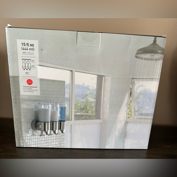 Simplehuman triple shower wall mount  dispenser pumps - Picture 6 of 7